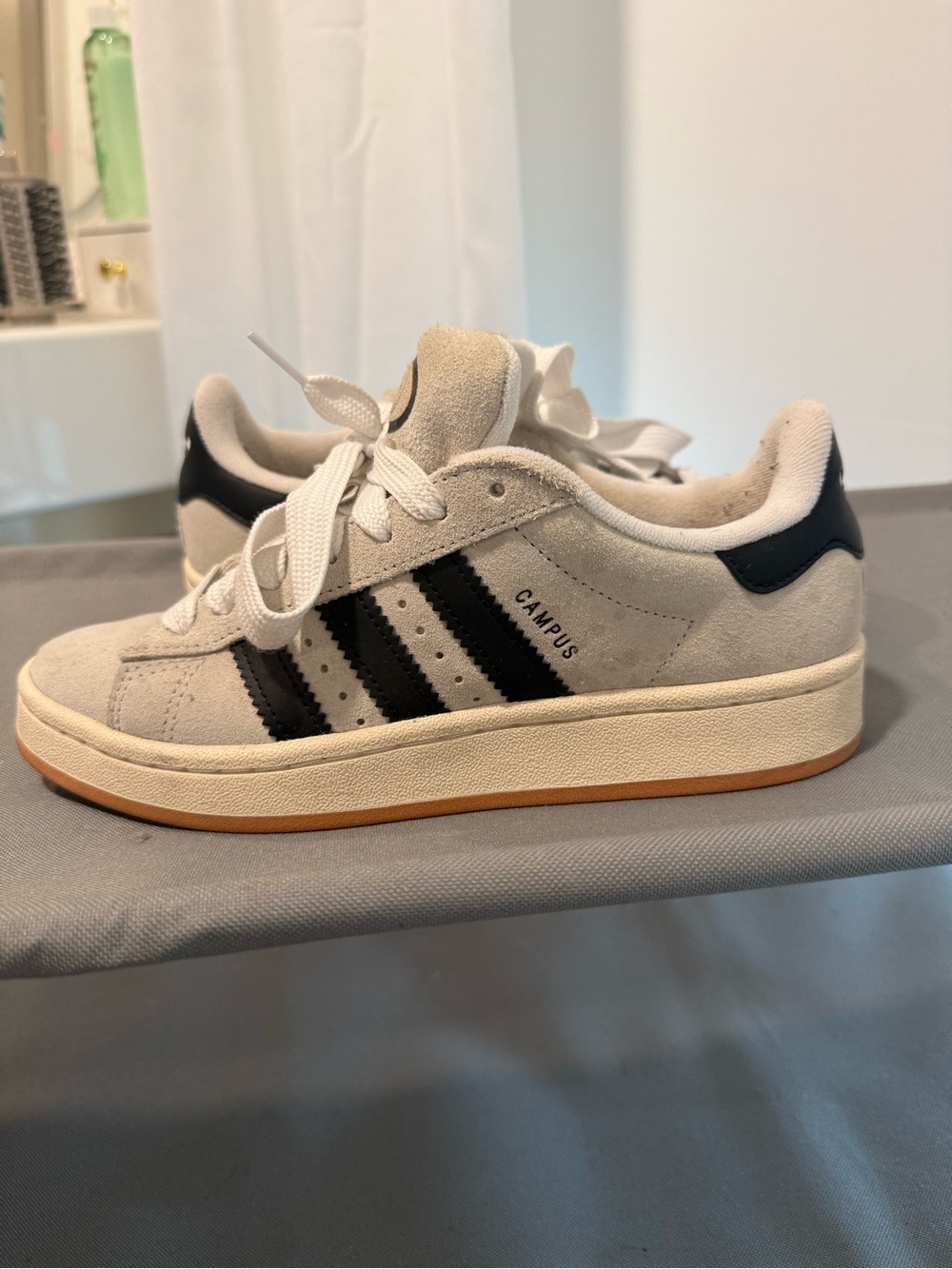 adidas Kids Campus Sneakers in Off-White and Black